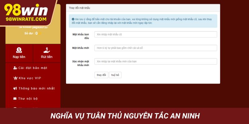 Nghĩa vụ tuân thủ nguyên tắc an ninh