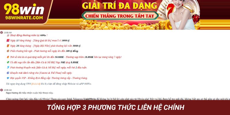 Tổng hợp 3 phương thức liên hệ chính