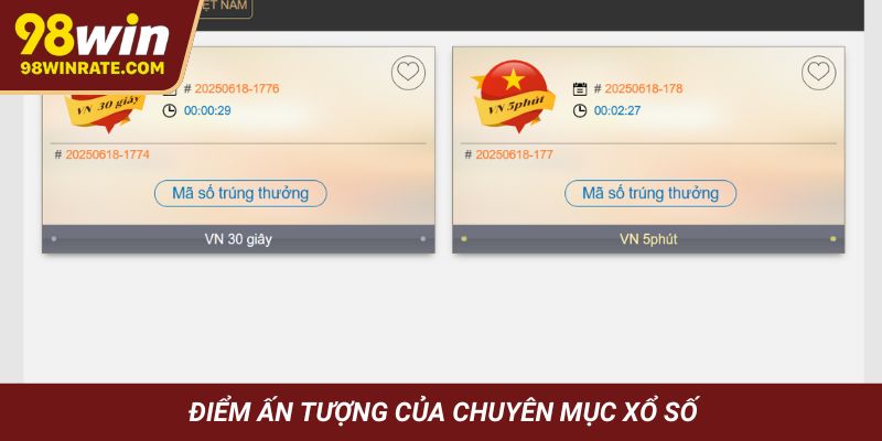 Điểm ấn tượng của chuyên mục xổ số